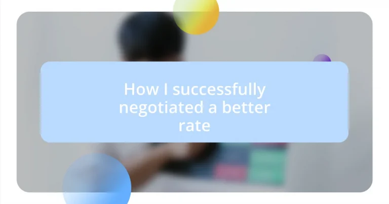 How I successfully negotiated a better rate